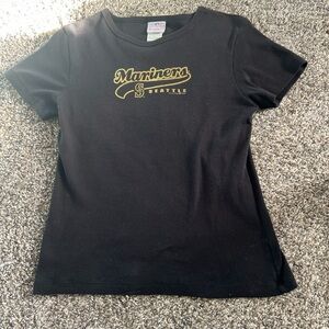 Seattle Mariners Black and Gold Women’s Tshirt